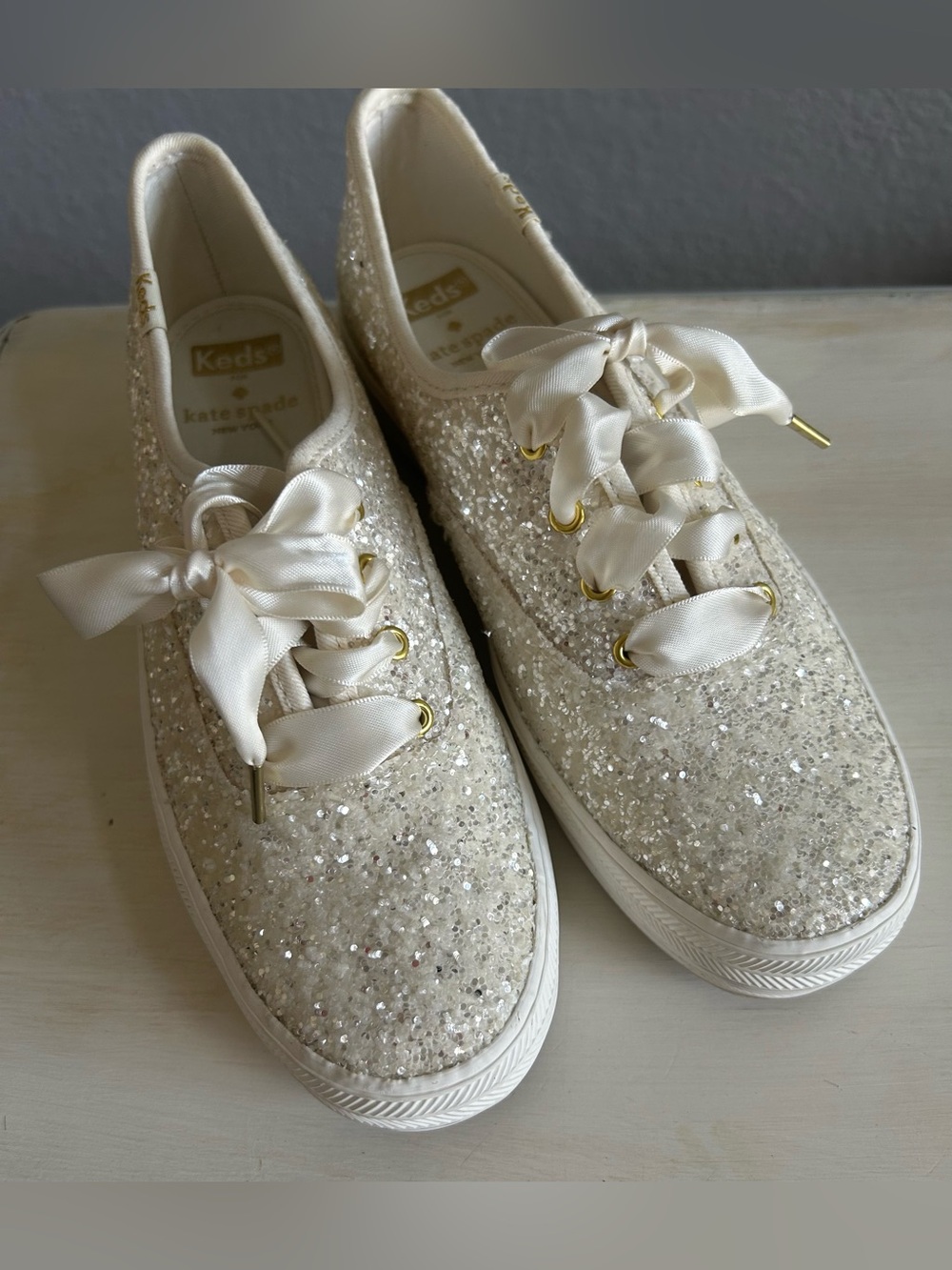 Keds x Kate Spade Triple Glitter Platform Sneakers, women’s size 7. New/no box. - Picture 2 of 9